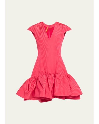 Bach Mai Cap Sleeve Flared Mini Dress - Pink