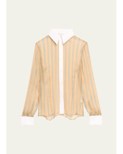 Dries Van Noten Chowy Embellished Button-front Shirt - Natural