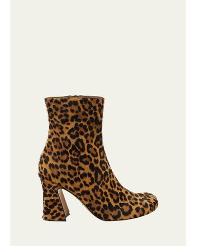 Loewe Leopard Print Ankle Boots 85 - Brown