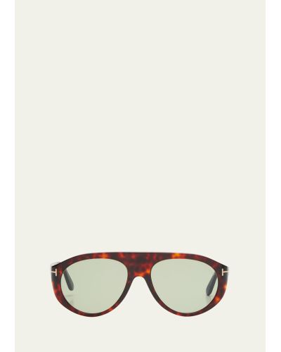 Tom Ford Rex T-logo Aviator Sunglasses - Natural