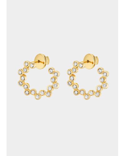 Viltier Clique Twist Hoop Earrings In 18k Yellow Gold And Diamonds - Metallic
