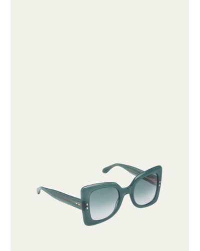 Isabel Marant Gradient Acetate Butterfly Sunglasses - Green