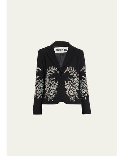 Libertine Paisley Florettes Embellished Short Jacket - Black