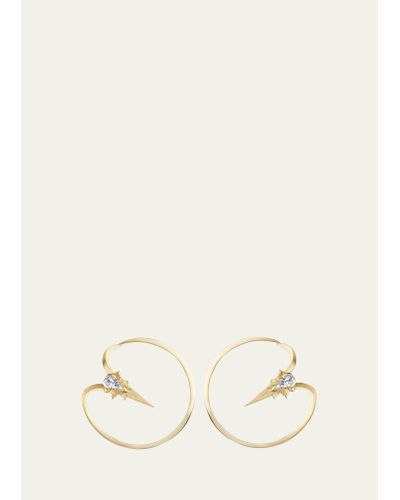 Stephen Webster 18k Yellow Gold Collision Hoop Earrings With Meteoric Diamonds - Natural