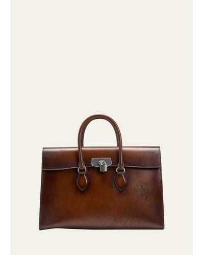 Berluti E'mio Scritto Briefcase Bag - Brown