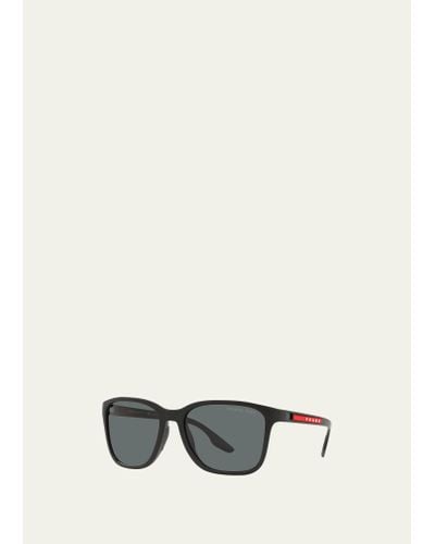 Prada Polarized Rectangle Logo Sunglasses - Multicolor