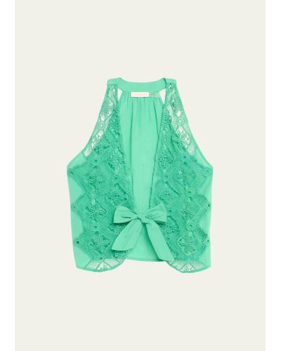 Ramy Brook Macie Embroidered Blouse - Green
