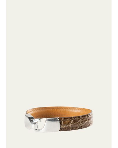 Abas Alligator Leather Bracelet - Natural