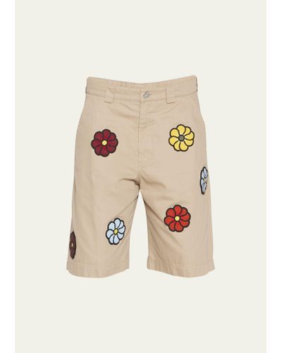 Moncler Genius X Jw Anderson Embroidered Shorts - Natural