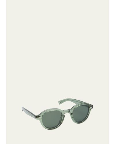 Garrett Leight Flipper Round Acetate Sunglasses - Green
