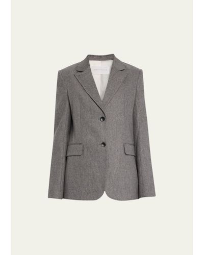 Maria McManus Oversized Wool-cashmere Convertible Blazer - Gray
