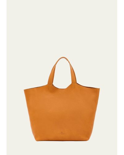 Il Bisonte Le Laudi Leather Tote Bag - Orange