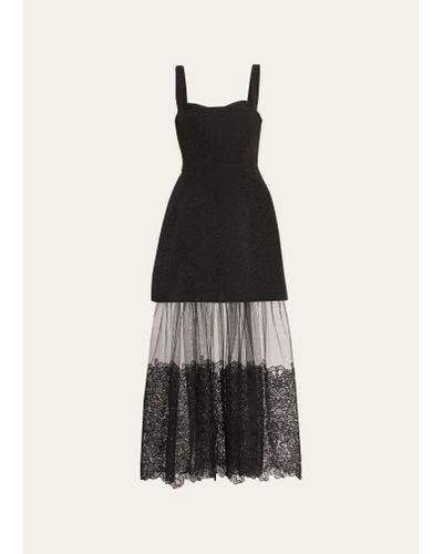 Jonathan Simkhai Callan Jacquard Lace Sleeveless Bustier Midi Dress - Black