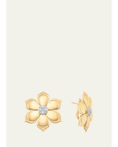 Sara Weinstock 18k Two-tone Gold Lierre Diamond Flower Stud Earrings - Natural