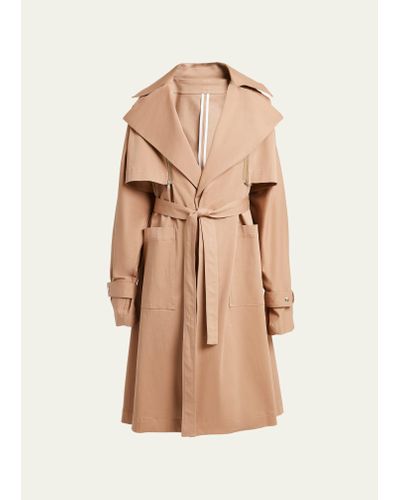 Plan C Convertible Belted Trench Coat - Natural