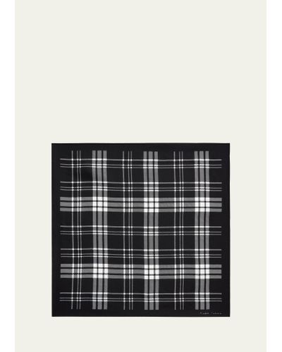 Ralph Lauren Plaid Silk Twill Pocket Square - Black