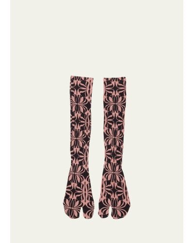 Dries Van Noten Printed Split Toe Socks - Black
