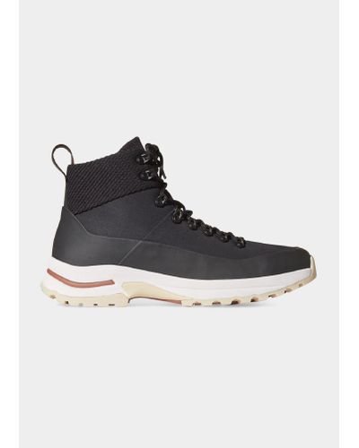 Loro Piana Trail Leather & Textile Hiker Ankle Boots - Black