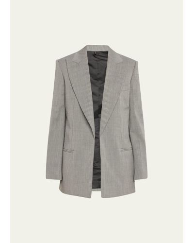 Helmut Lang Herringbone Peak-lapel Blazer - Gray