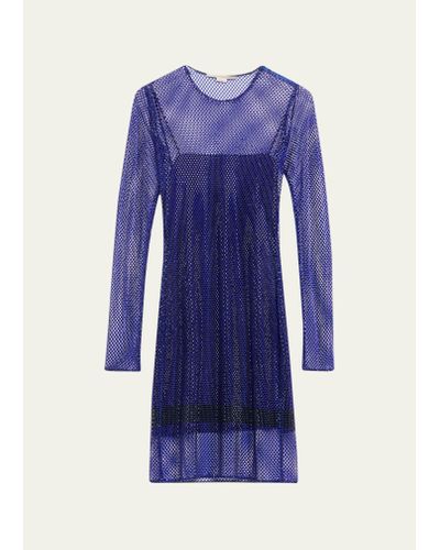 Stella McCartney Crystal Overlay Mini Dress - Blue