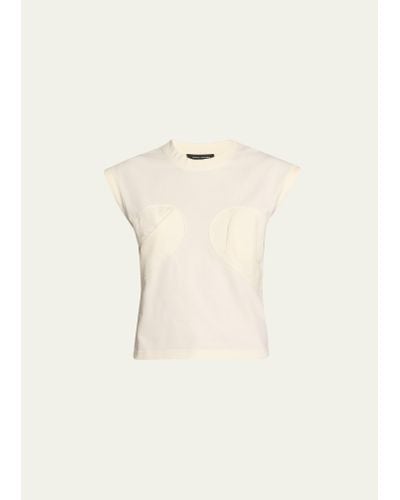 Marc Jacobs Seamed Up Bustier Cap-sleeve T-shirt - Natural