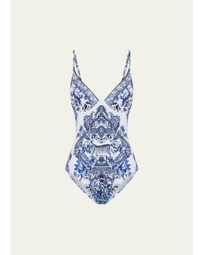 Camilla Glaze And Graze Soft Cup Underwire One-piece Swimsuit - Blue