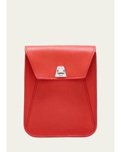 Akris Anouk Mini Leather Messenger Bag - Red