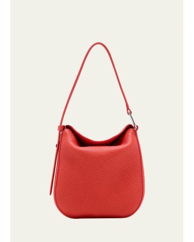 Akris Anna Little Leather Hobo Bag - Red