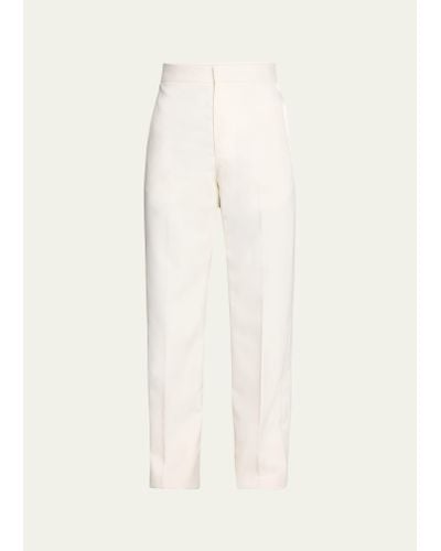 Givenchy Wool-mohair Pants With Side Bands - Natural