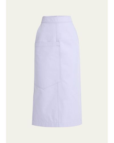 Ferragamo Coated Midi Skirt - White