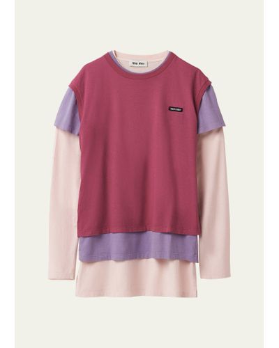 Miu Miu Layered 3-pack T-shirt - Multicolor