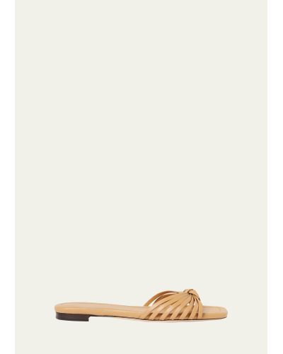 Loeffler Randall Izzie Leather Knot Flat Sandals - Natural