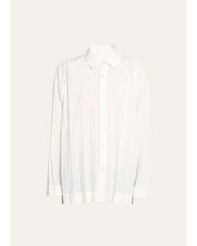 Homme Plissé Issey Miyake Pleated Dress Shirt - Natural