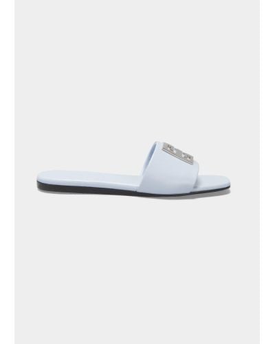 Givenchy 4g Lambskin Medallion Flat Sandals - White