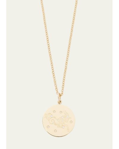 Verdura 18k Gold Capricorn Zodiac Necklace With Diamonds - Natural