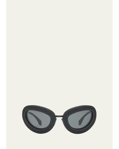 Off-White c/o Virgil Abloh Tokyo Textured Acetate Cat-eye Sunglasses - Gray