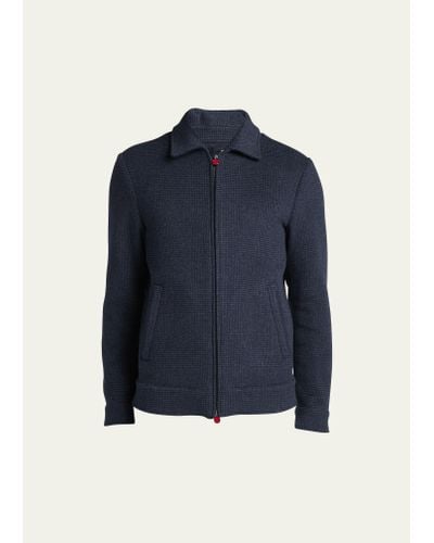 Kiton Wool-cashmere Shirt Jacket - Blue