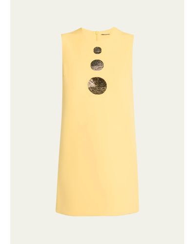 Alexis Vango Sleeveless Embellished Mini Shift Dress - Yellow