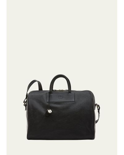 Il Bisonte Unisex Leather Travel Duffle Bag - Black