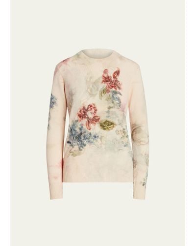 Ralph Lauren Collection Artisanal Cashmere Sweater With Sequin Detail - Natural