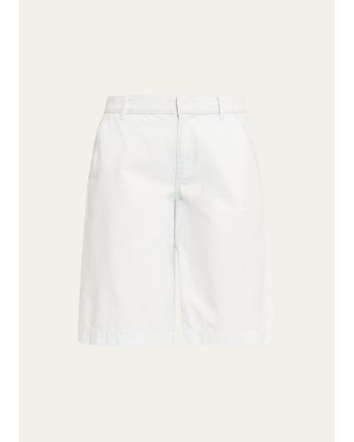 Vince Relaxed Cotton Twill Long Shorts - Natural