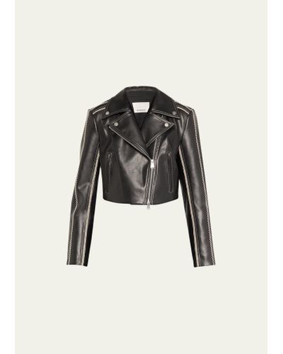 Jonathan Simkhai Oslo Faux Leather Moto Jacket - Black