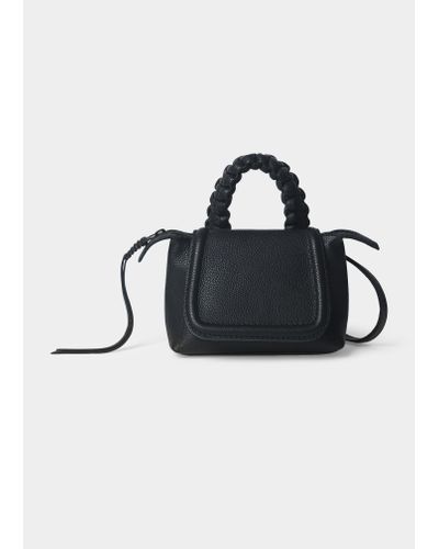 Callista Mini Flap Leather Top-handle Bag - Black