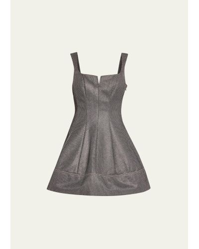 Jonathan Simkhai Lydie Rhinestone Embellished Fit & Flare Mini Dress - Gray