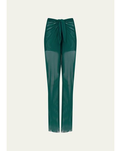 ViX Semi-sheer Tie-front Coverup Pants - Green