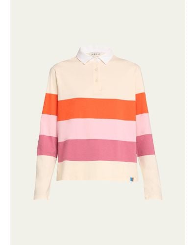 Kule The Colorblock Rugby Long-sleeve Cotton T-shirt - Pink