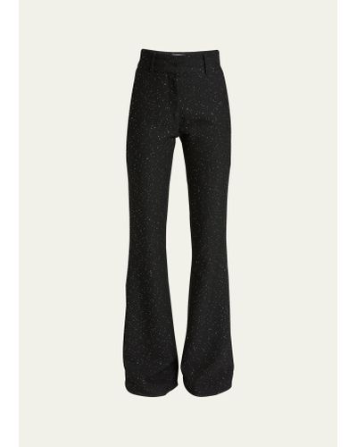 Gabriela Hearst Allanon Micro Sequined Flare Wool Pants - Black
