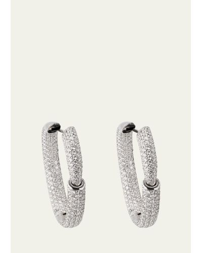 Vhernier Calla 18k White Gold One Earrings With Diamond Pave - Natural