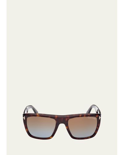 Tom Ford Alberto Polarized Square Sunglasses - Natural