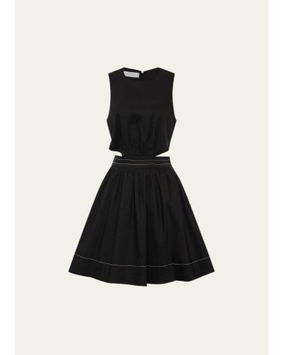 Jonathan Simkhai Carlisle Linen-blend Cutout Mini Dress - Black